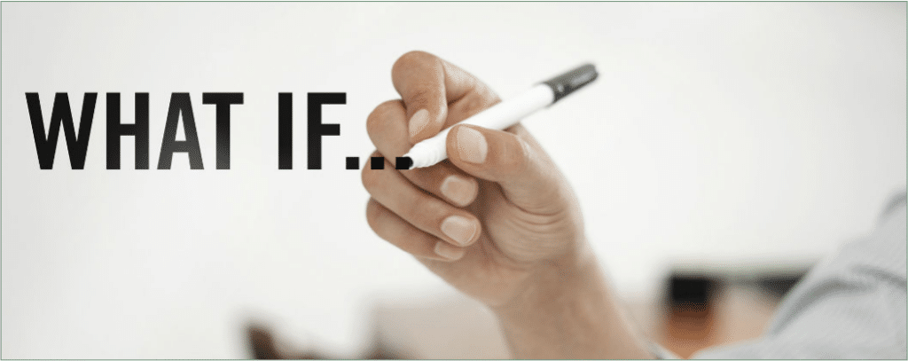 An Image Of A Hand Writing What If With A Marker.
