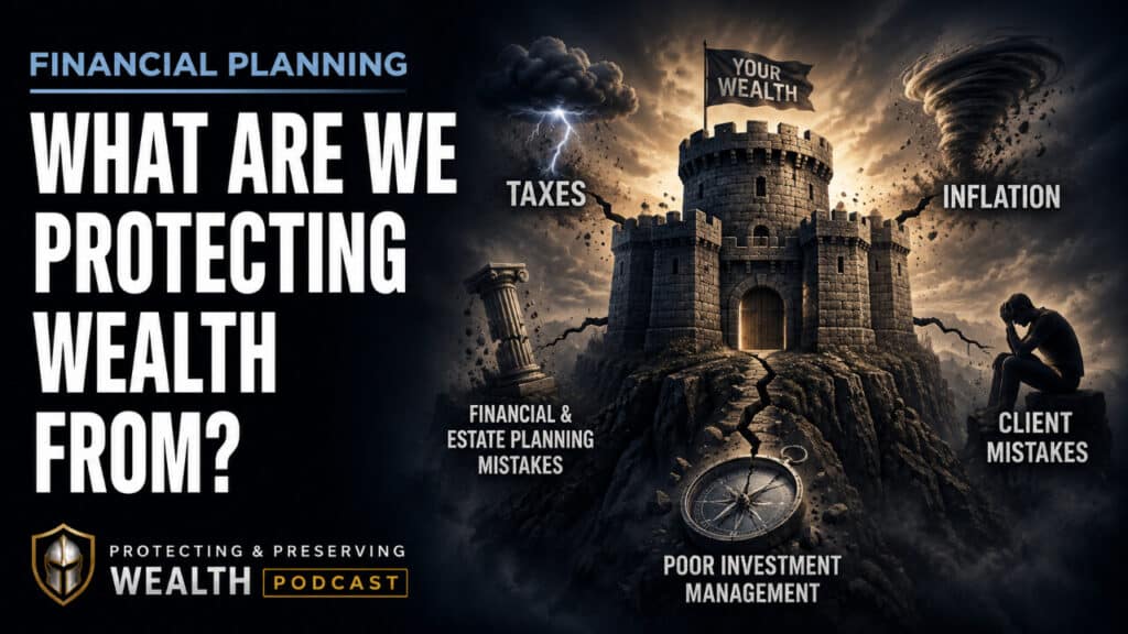 What Are We Protecting Wealth From Showing A Castle Being Bombarded By All Kinds Of Things