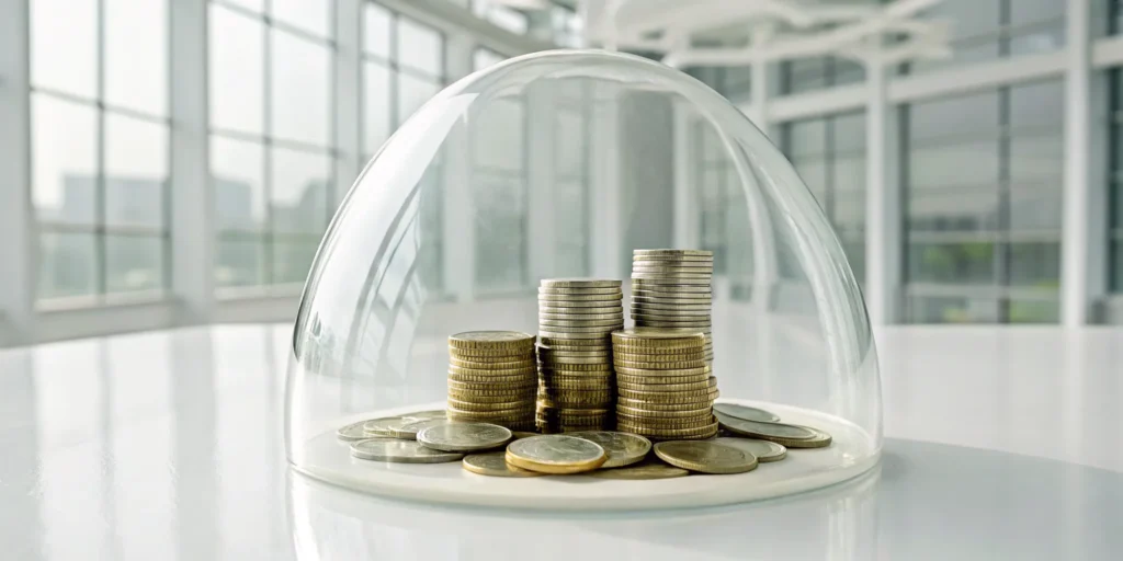 A Glass Dome Protects Growing Stacks Of Coins In A Tax-Free Roth Ira.